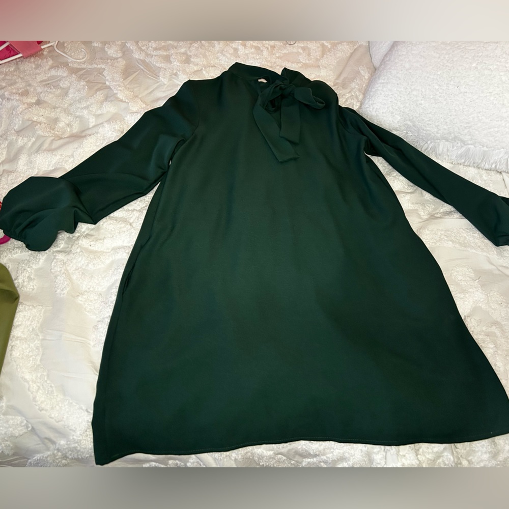 Hunter Green 2 Hearts dress with pockets